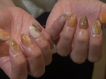サトリネイルルーム(Satoril..nail room)/オレンジニュアンス/more art..