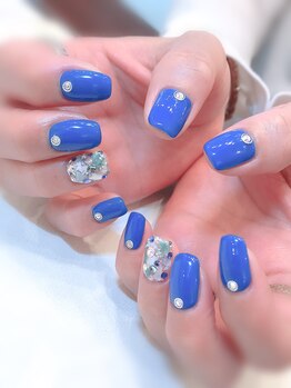 ハーティーネイル hearty nail 溝の口店/ブルーネイル
