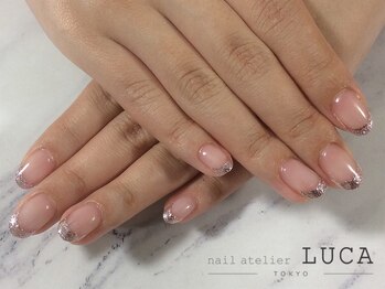 ネイルアトリエルカ(nail atelier LUCA)/R-25 ピンクラメフレンチネイル
