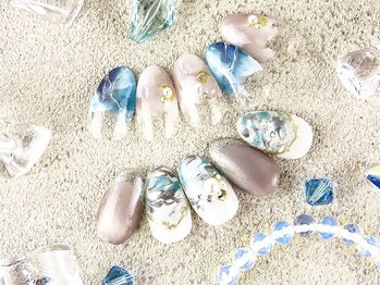 ビーネ 品川 高輪店(BIENE)の写真/【BIENEプレミアムコース¥9980★贅沢マンスリープラチナコース¥11480】夏らしさ溢れる爽やかなネイルを♪