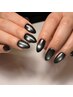 【Hand】ベースカラー×マグネットネイル
