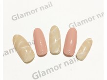 グラマーネイル(Glamor nail)/☆マーブル×ワンカラー¥6800