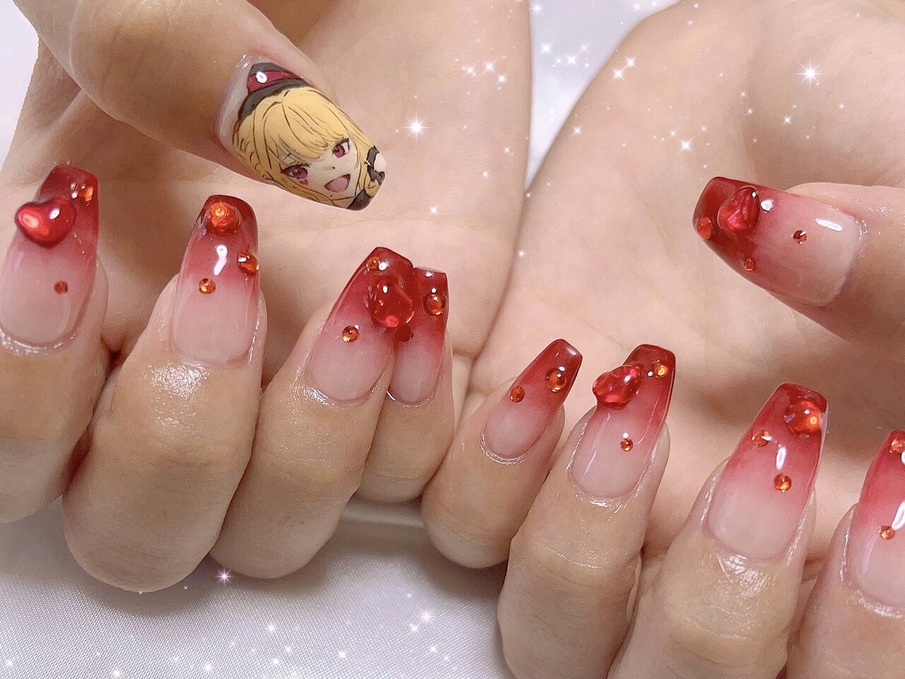 痛ネイル 赤ネイル：PG008231892｜アリーズ(Allies)のフォト