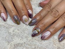ネイル スタジオ イナンナ(Nail Studio INANNA)/Nuance×ぷっくりフラワー♪