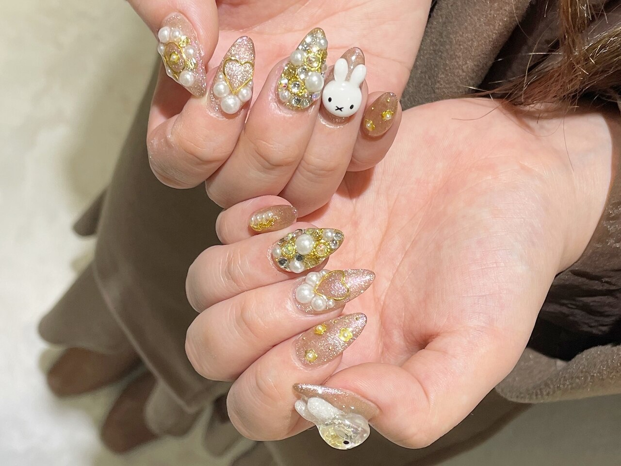 3dネイル 立体ネイル りす たまご うさたま うさぎ