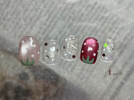 イチゴ春ネイル