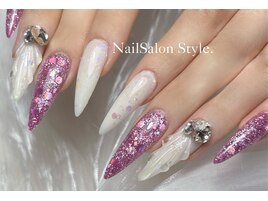 長さ出しスカルプロングネイル