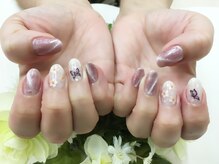 プルミエ ネイル(Premier Nail)/蝶々＆お花ネイル