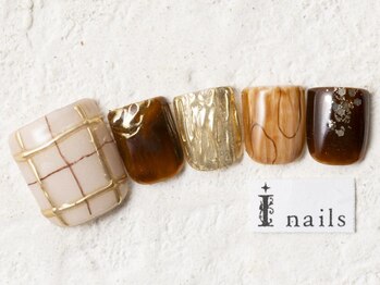 アイネイルズ 新宿店(I nails)/ブラウンチェックフット9980円