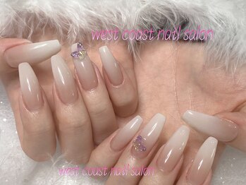 ウエスト コースト ネイルサロン(West coast Nailsalon)/ベイビーブーマー/白グラデー