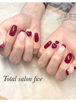 トータルサロン ファイブ(five)/【HAND】赤フレンチ