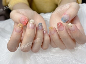 持ち込みぷっくりフラワーネイル