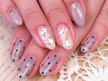 ネイルサロン キャンディネイル(Candy Nail)/ドット×シェルby横山