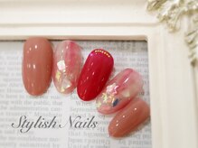 スタイリッシュネイルズ(Stylish Nails)/シェル＆赤