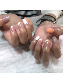 ビタミンカラーで変形フレンチ