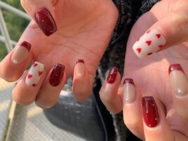 バレンタインネイル