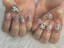 シピ ネイル(Chipi Nail)/色んなりぼんニュアンスネイル