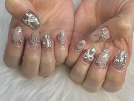 色んなりぼんニュアンスネイル