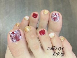 エアブラシ×雪の結晶フット！
