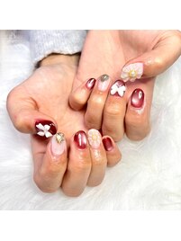 人気のぷっくりフラワーネイル♪