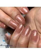 フルール ブルー(fleur bleue)/ワンカラーに先端ラメグラデ