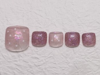 サニーサイド ウィズ マキア 茅ヶ崎店(Sunnyside with MAQUIA)/ピンクハートネイル