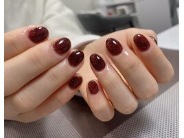 ボルドーワンカラーネイル