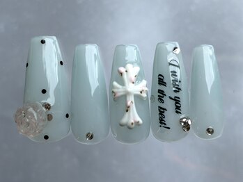 ジェミーネイル シンジュク(Jemiy nail shinjuku)/ターコイズ筆記体クロス¥9480
