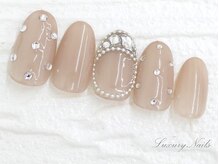 ラグジュアリーネイルズ オオミヤ(Luxury Nails Omiya)/ナチュラル*ビジューネイル