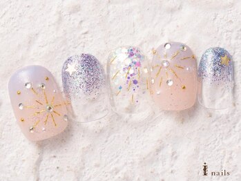 アイネイルズ 横浜WEST店(I-nails)/ラメグラデーション花火8480円