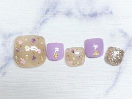 押し花フットネイルデザイン