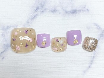 ネイルサロン インプレス(Impress)/押し花フットネイルデザイン