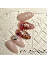 アムレート ネイル 蕨(Amuleto NaiL)/インド刺繍風フラワーネイル
