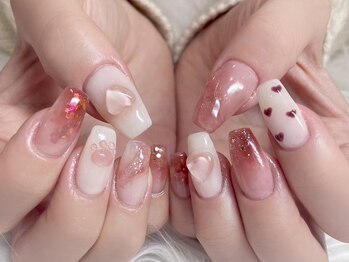 ネイルマジック 仙台一番町店(NAIL MAJIC)/ぷっくり肉球×ハートネイル