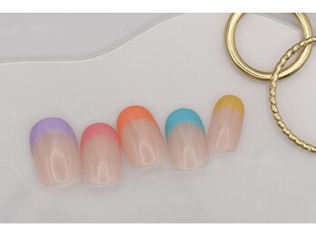 ネイルサロンプリッシュ 横浜店(prish)/6000円　カラフル　フレンチ