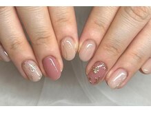 ネイルアンドアイラッシュスタジオ シュシュ(chouchou)/メタリック花春夏秋冬ワンカラー