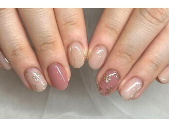 ネイルアンドアイラッシュスタジオ シュシュ(chouchou)/メタリック花春夏秋冬ワンカラー