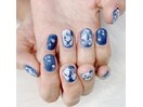 タイダイ風定額アート付きネイル