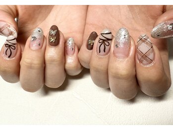 秋色リボンネイル♪