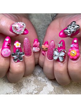 nail salon amo 【4/15 NEW OPEN(予定)】 の写真/【持ち込みデザイン歓迎!】持ち込みデザインも再現性◎豊富なパーツ&カラーで貴方だけの理想の指先を♪