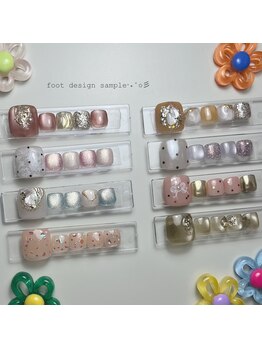 フルール(fleur)の写真/素足キラリと映えるフットネイル☆fleur【フルール】で自分だけのデザインを楽しんでお洒落を満喫♪