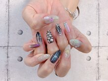 ネイル ビューティーマジック 葛西本店/個性派シルバーネイル