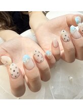 ケソン ネイル スタジオ(qeson nail studio)/お客様ネイル【水色フレンチ】