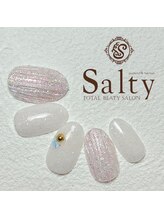ネイルアンドアイラッシュサロン ソルティ 寺田町(salty)/バカラ風ネイル