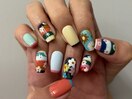 個性派フラワーネイル