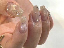 アイネイルズ 梅田店(I nails)/Shikumoシンプルベージュリボン