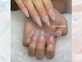 ピンク×シルバーフラワースター