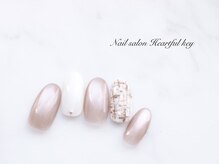 ネイルサロン ハートフルキー(Heartful key)/ツイードネイル¥9000