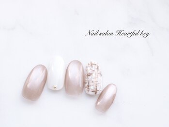 ネイルサロン ハートフルキー(Heartful key)/ツイードネイル¥9000