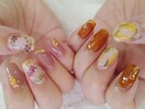 水彩ビオラとミモザアート